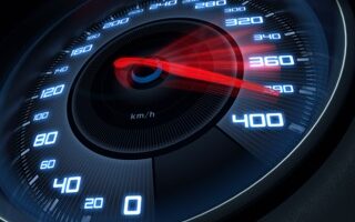 High Speed Speedometer scoring high speed in a fast motion blur.